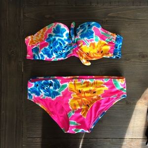 Aerie Pink Strapless Bikini